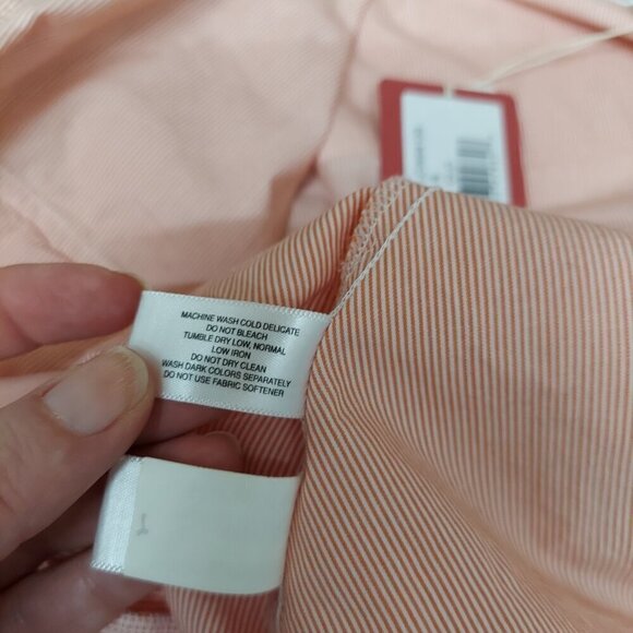 Cutter & Buck NWT Women's Orange striped S Long Sleeve Button Down - Picture 11 of 11